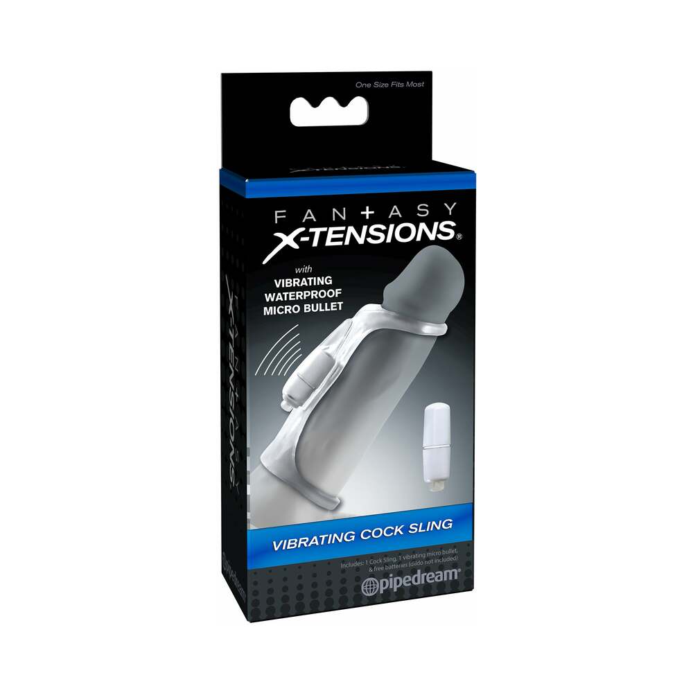 Fantasy X-tensions Vibrating Cock Sling Clear - Fantasies Boutique
