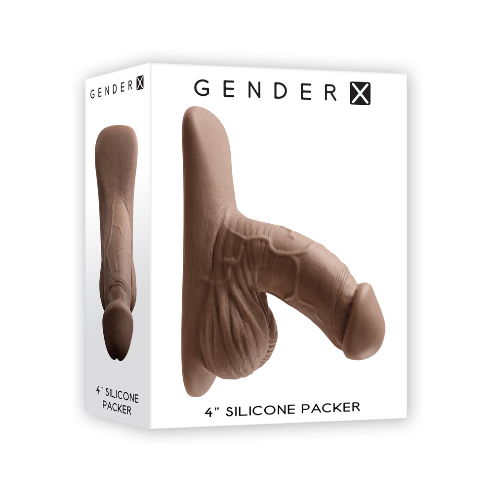 Gender X 4 in. Silicone Packer Dark - Fantasies Boutique