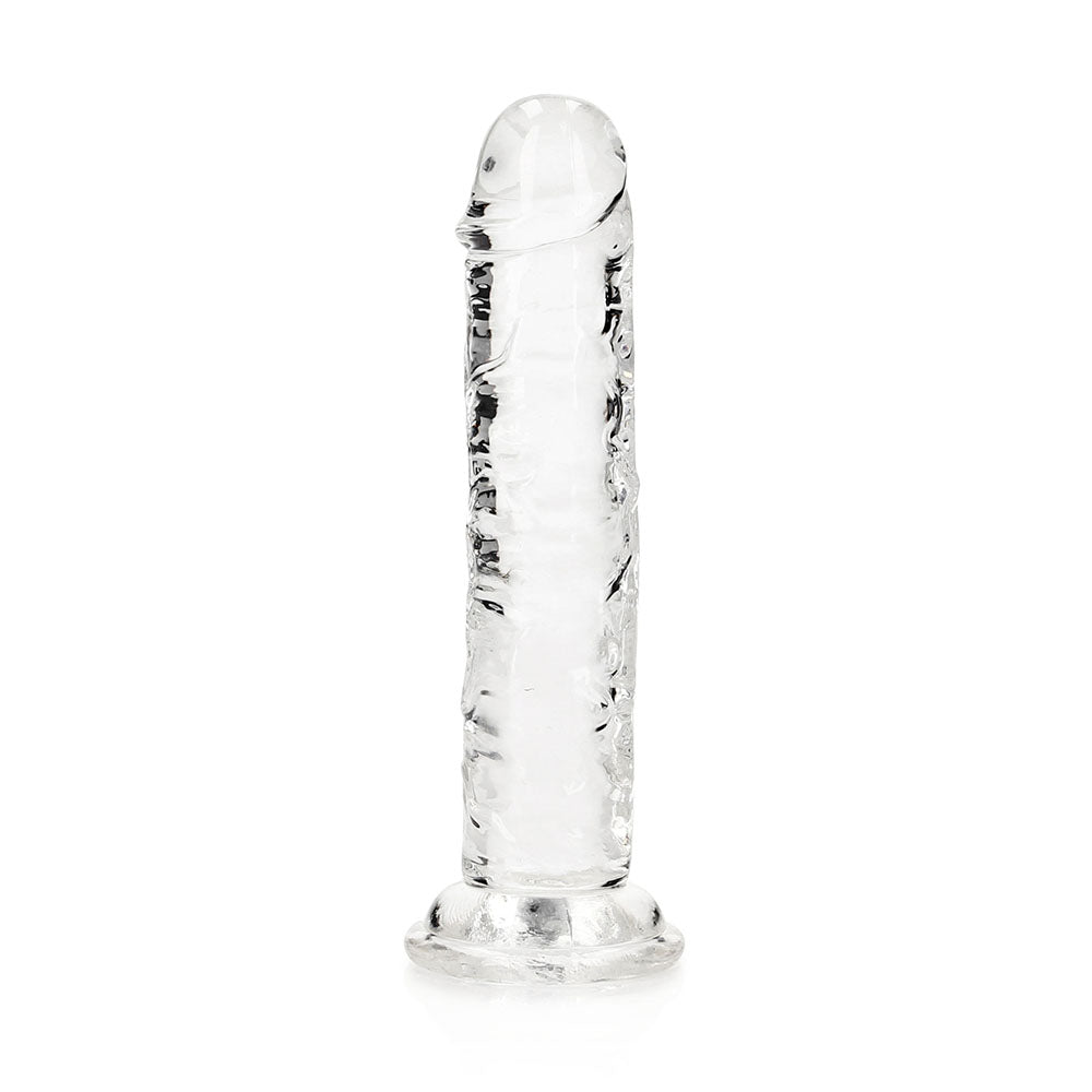 RealRock Crystal Clear Straight 6 in. Dildo Without Balls Clear - Fantasies Boutique