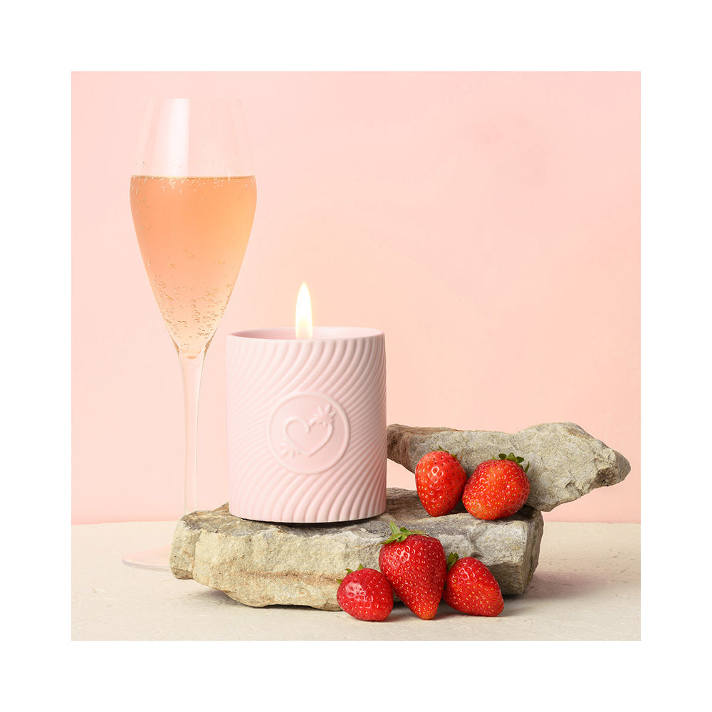 HighOnLove Pink Massage Candle Strawberries & Champagne - Fantasies Boutique