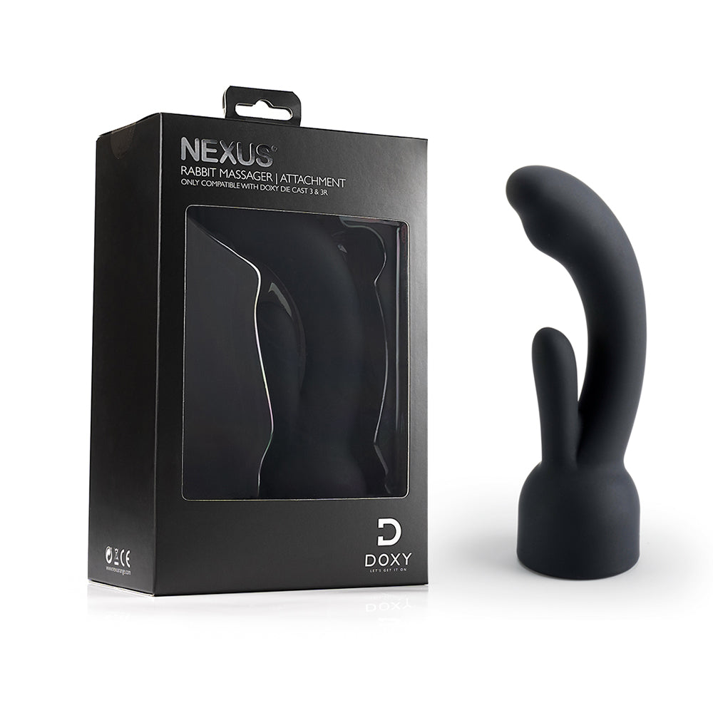 Doxy 3 Silicone Rabbit Wand Attachment Black - Fantasies Boutique