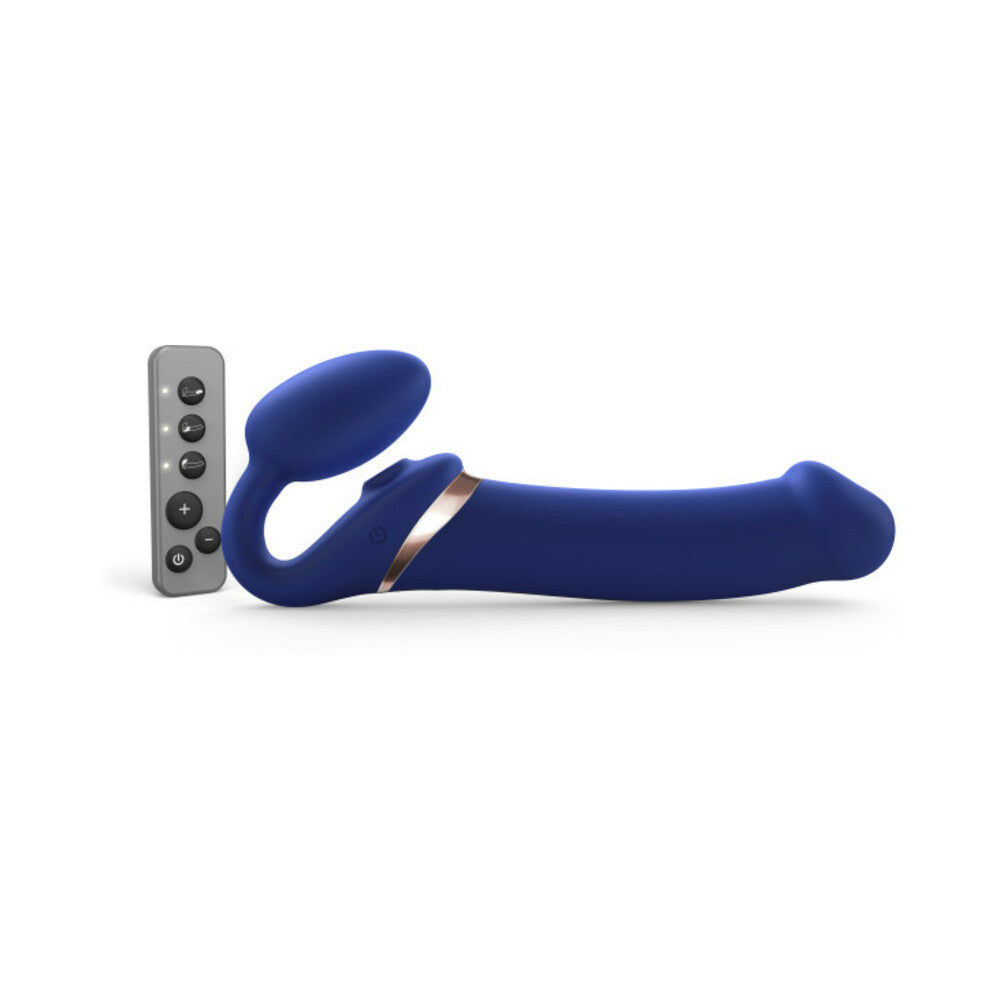 Strap-On-Me Rechargeable Remote-Controlled Multi Orgasm Bendable Strap-On Night Blue XL - Fantasies Boutique