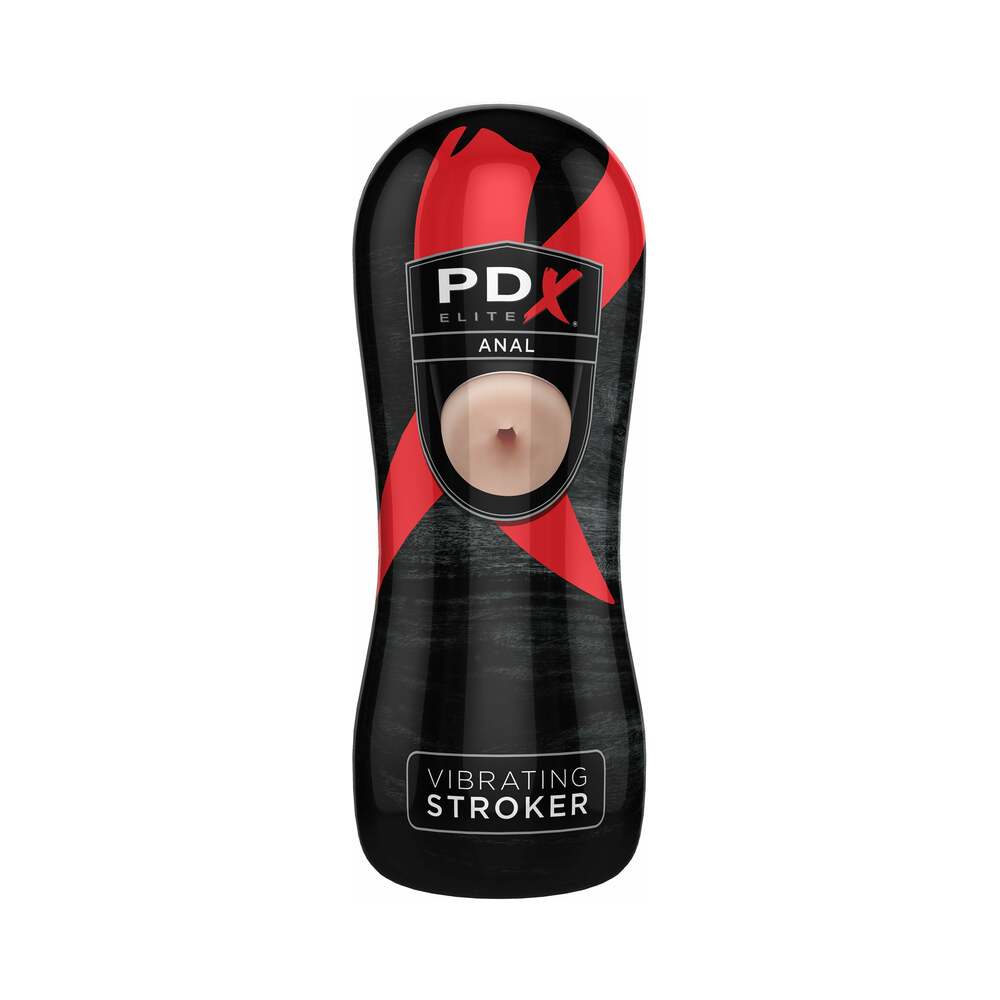 PDX Elite Vibrating Stroker Anal Beige/Black - Fantasies Boutique