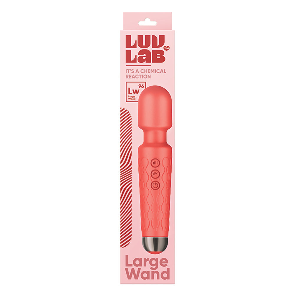 Luv Inc Lw96 Large Wand Rechargeable Flexible Silicone Vibrator Coral - Fantasies Boutique