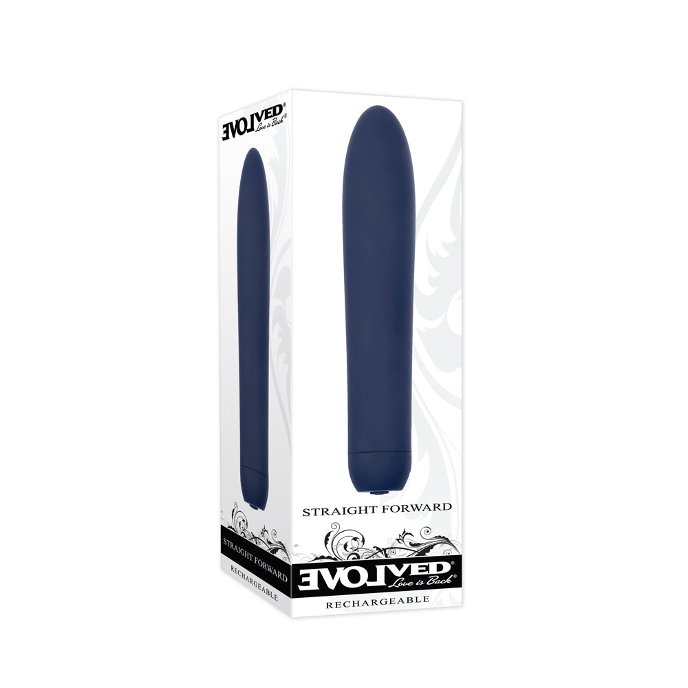 Evolved Straight Forward Rechargeable Slimline Vibrator Blue