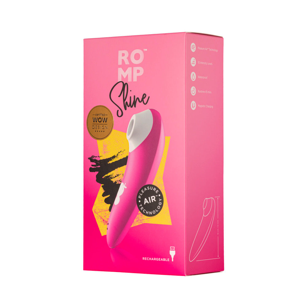 ROMP Shine Rechargeable Silicone Pleasure Air Clitoral Vibrator Pink - Fantasies Boutique