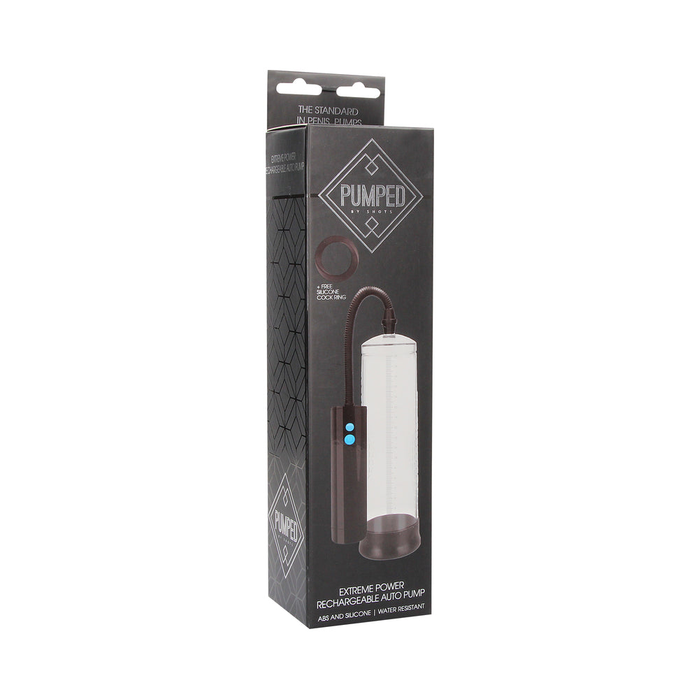 Shots Pumped Extreme Power Rechargeable Automatic Penis Pump Clear - Fantasies Boutique