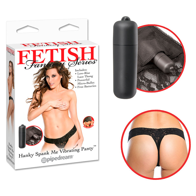 Fetish Fantasy Series Hanky Spank Me Vibrating Panty Black - Fantasies Boutique