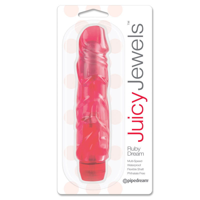 Juicy Jewels Ruby Dream Flexible Realistic Vibrator Red - Fantasies Boutique