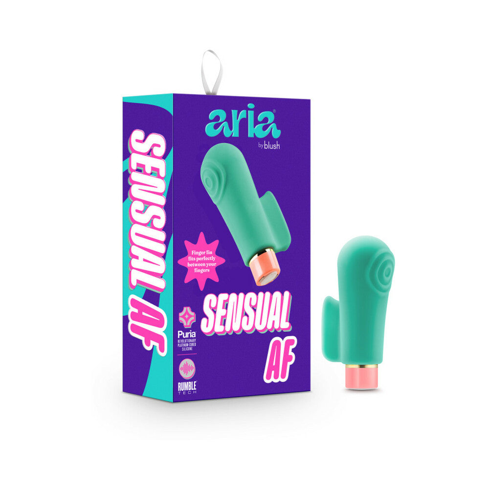 Aria Sensual AF Rechargeable Silicone Mini Vibrator Teal - Fantasies Boutique