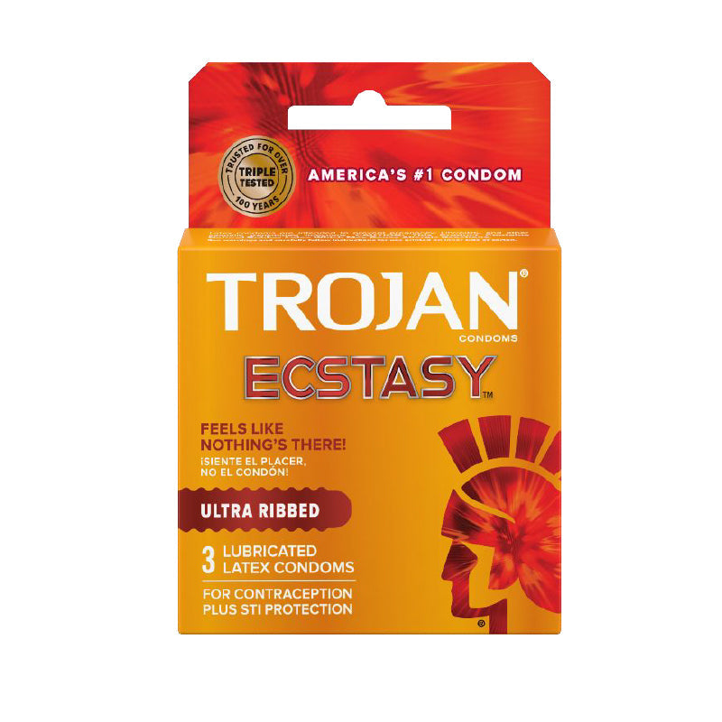 Trojan Ultra Ribbed Ecstasy (2pk) - Fantasies Boutique