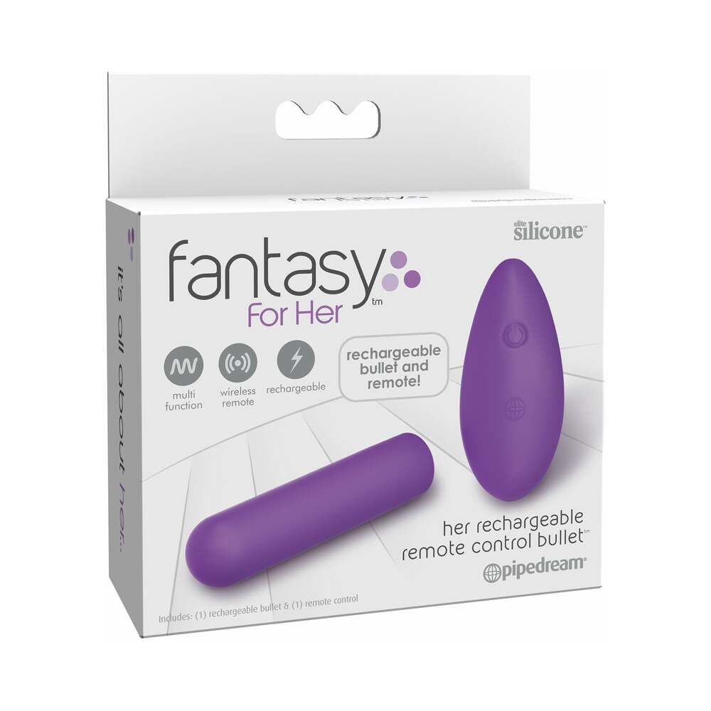 Fantasy For Her Her Rechargeable Remote Control Bullet Silicone Vibrator Purple - Fantasies Boutique