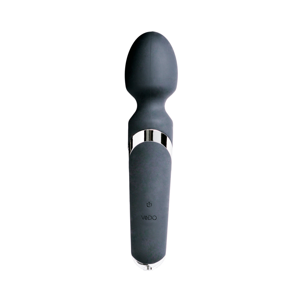 VeDO Wanda Rechargeable Wand Vibe - Just Black - Fantasies Boutique
