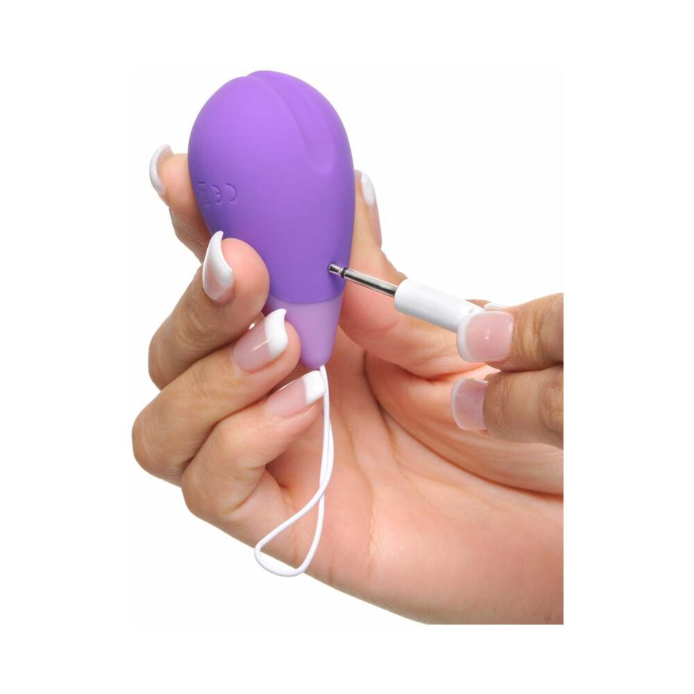 Fantasy For Her Remote Kegel Excite-Her Rechargeable Silicone Trainer Purple - Fantasies Boutique