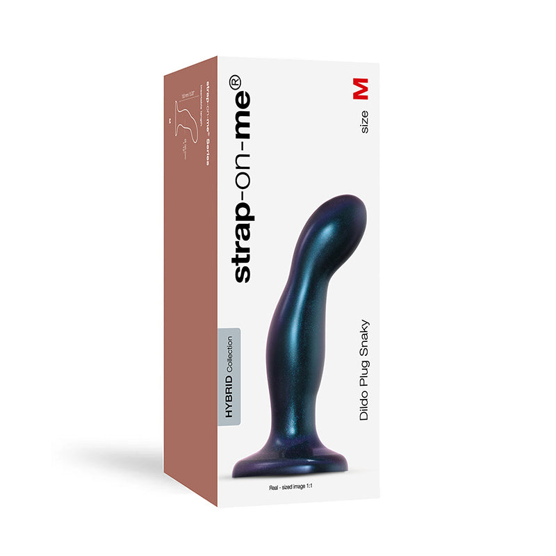 Strap-On-Me Hybrid Collection Dildo Plug Snaky Metallic Blue M - Fantasies Boutique