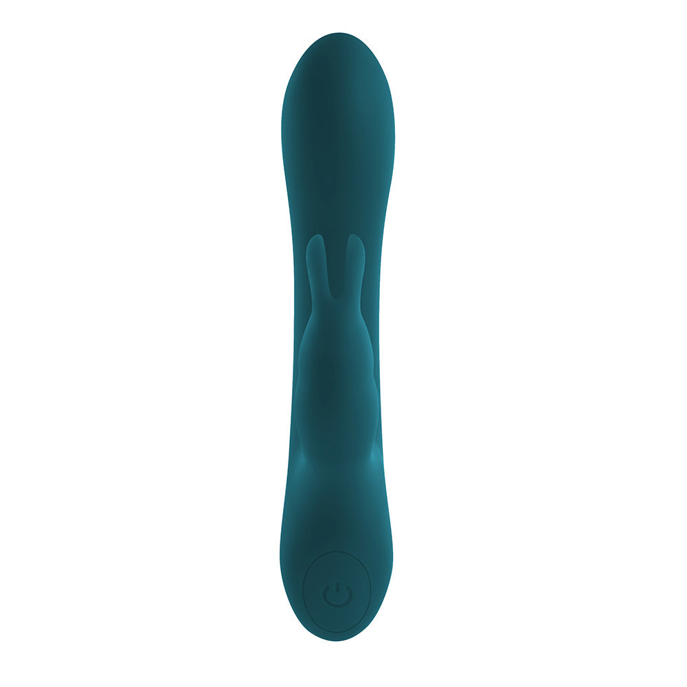 Playboy Lil Rabbit Rechargeable Silicone Dual Stimulation Vibrator Deep Teal - Fantasies Boutique