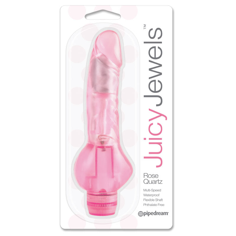 Pipedream Juicy Jewels Rose Quartz Flexible Realistic Vibrator Pink - Fantasies Boutique