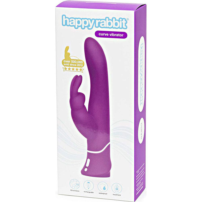 Happy Rabbit Curve Rechargeable Silicone Rabbit Vibrator Purple - Fantasies Boutique