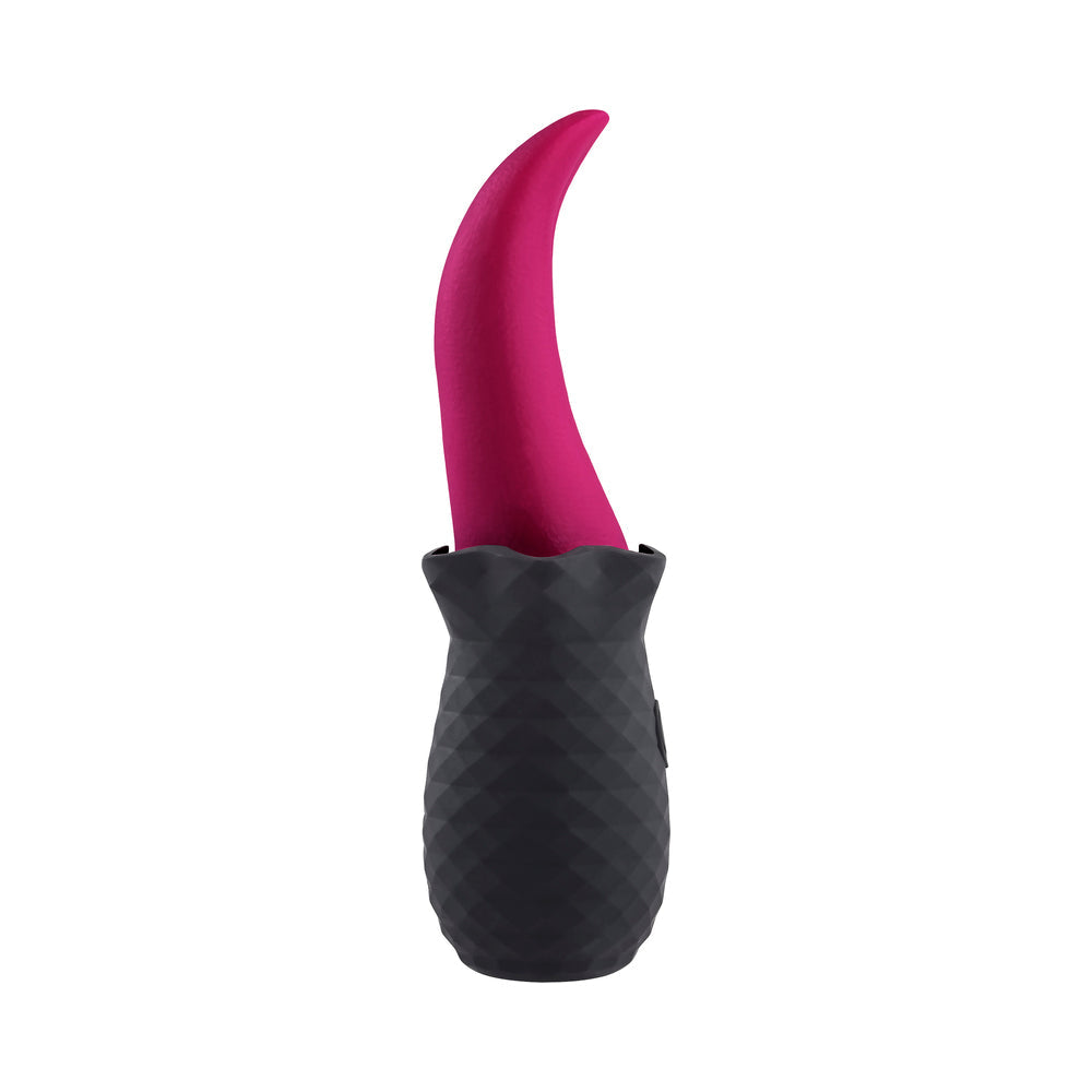 Selopa Tongue Teaser Vibe Rechargeable Silicone Pink Black - Fantasies Boutique