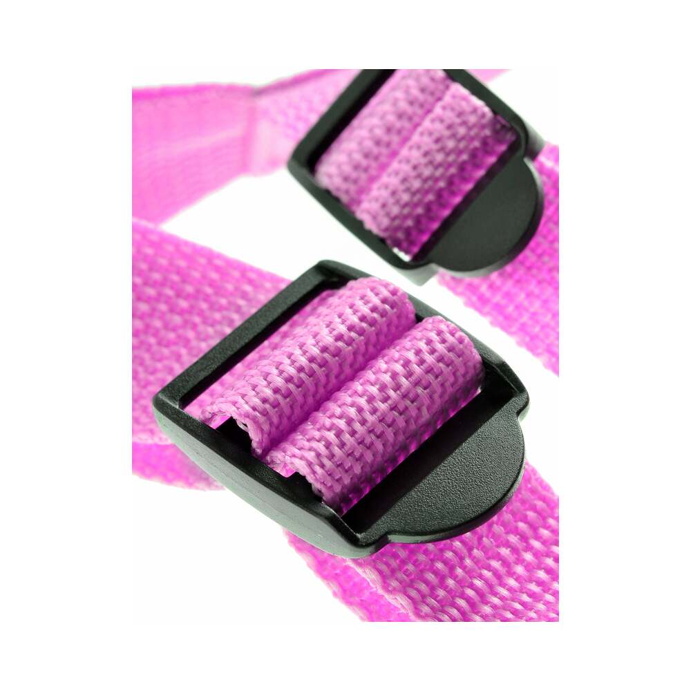 Pipedream Dillio Adjustable 7 in. Strap-On Suspender Harness Set Pink - Fantasies Boutique