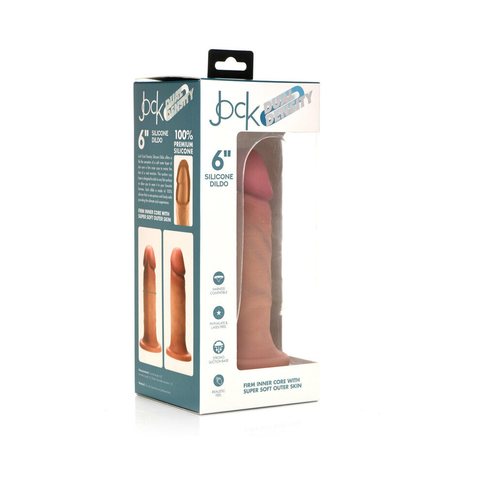 Curve Toys Jock Dual Density 6 in. Silicone Dildo with Suction Cup Light - Fantasies Boutique