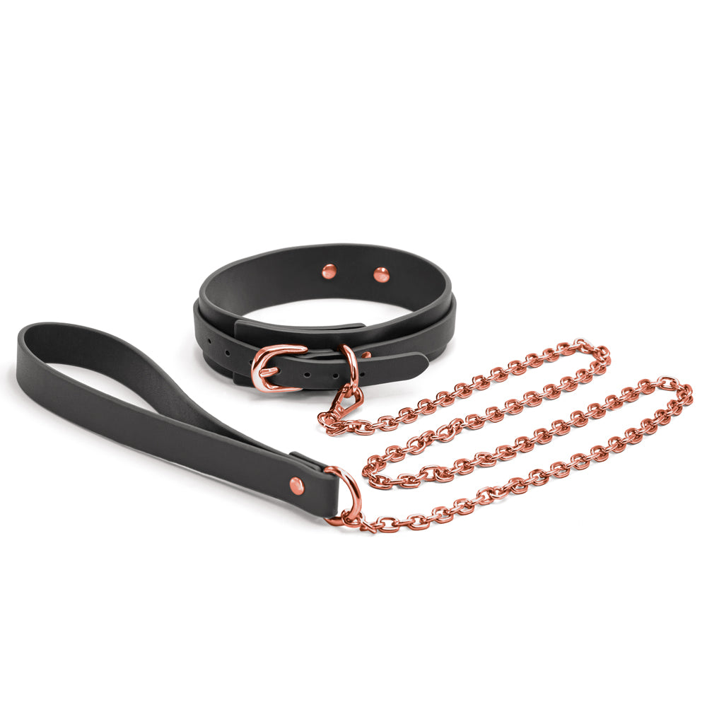 Bondage Couture Collar & Leash Black - Fantasies Boutique