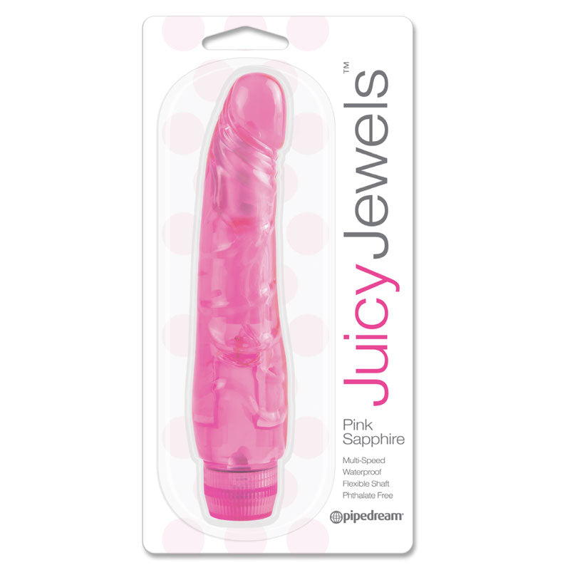 Pipedream Juicy Jewels Pink Sapphire Flexible Realistic Vibrator Pink - Fantasies Boutique