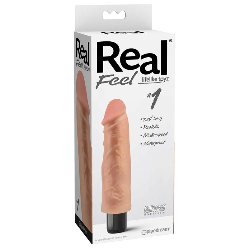 Real Feel Lifelike Toyz No. 1 Realistic 7.25 in. Vibrating Dildo Beige - Fantasies Boutique