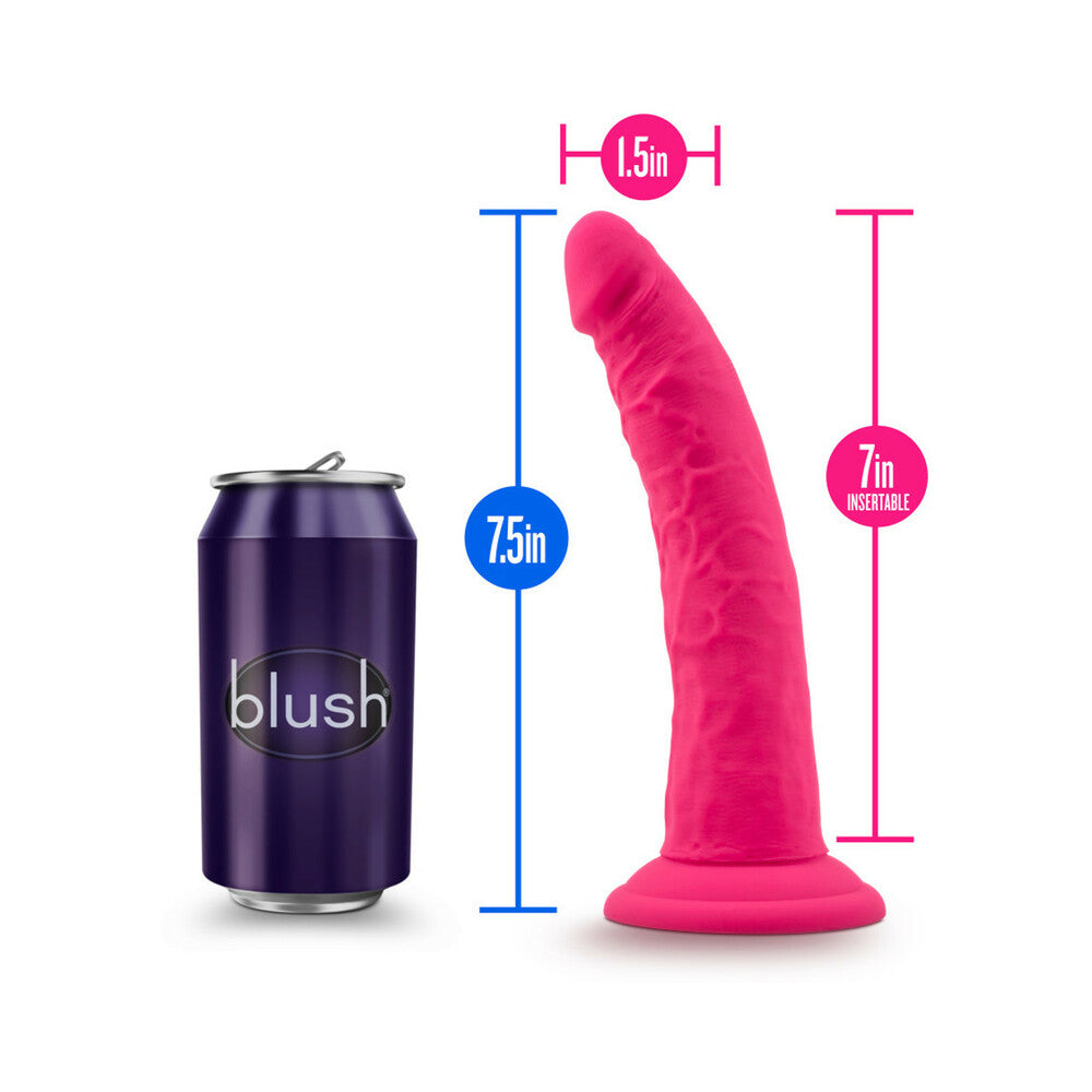 Blush Ruse Jimmy Realistic 7.5 in. Silicone Dildo with Suction Cup Hot Pink - Fantasies Boutique