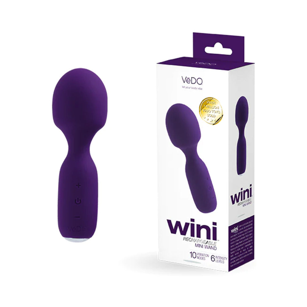 Vedo Wini Rechargeable Mini Wand Deep Purple - Fantasies Boutique