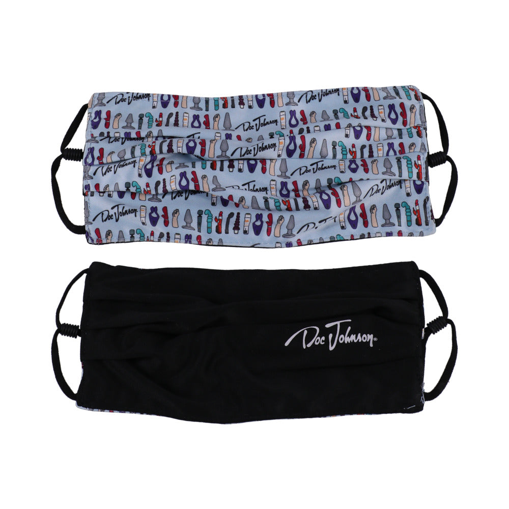 DJ Reversible & Adjustable Face Mask Blue Toy Pattern - Fantasies Boutique