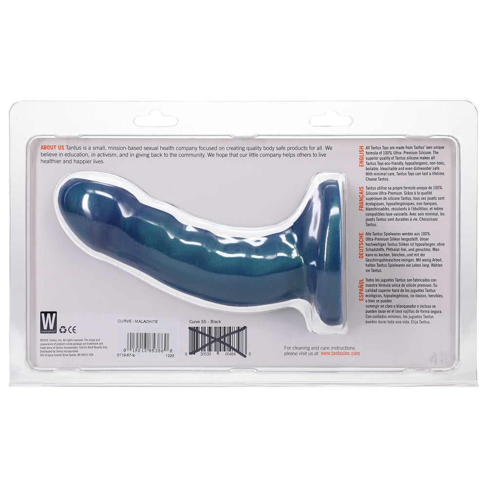 Tantus Curve 6.5 in. Dildo Soft Malachite - Fantasies Boutique