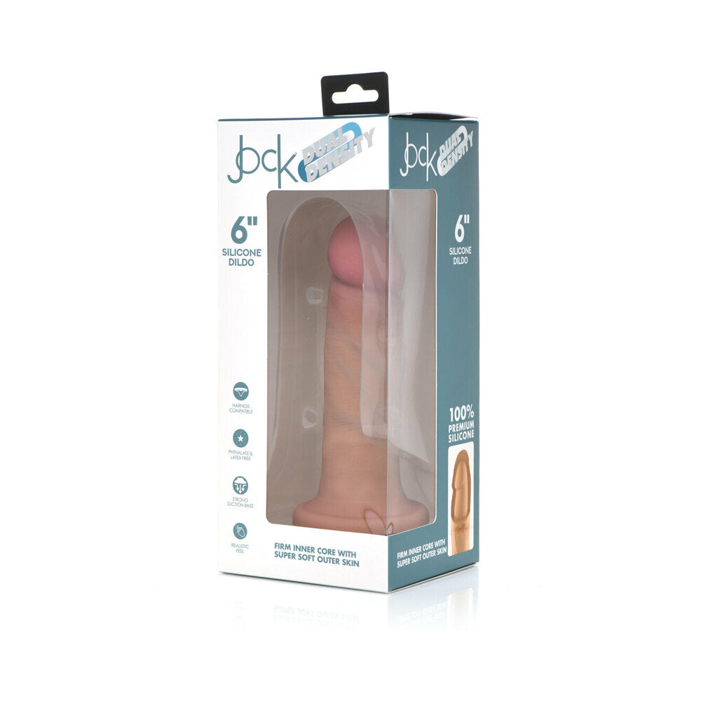 Curve Toys Jock Dual Density 6 in. Silicone Dildo with Suction Cup Light - Fantasies Boutique