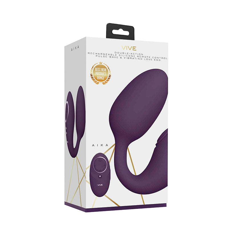 VIVE AIKA Pulsing Dual Stimulating Egg Vibrator Purple - Fantasies Boutique