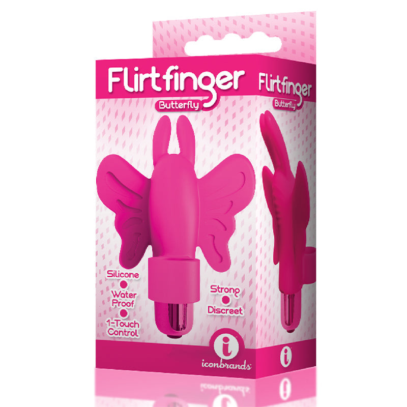 The 9's Flirt Finger Butterfly Finger Vibrator Pink - Fantasies Boutique