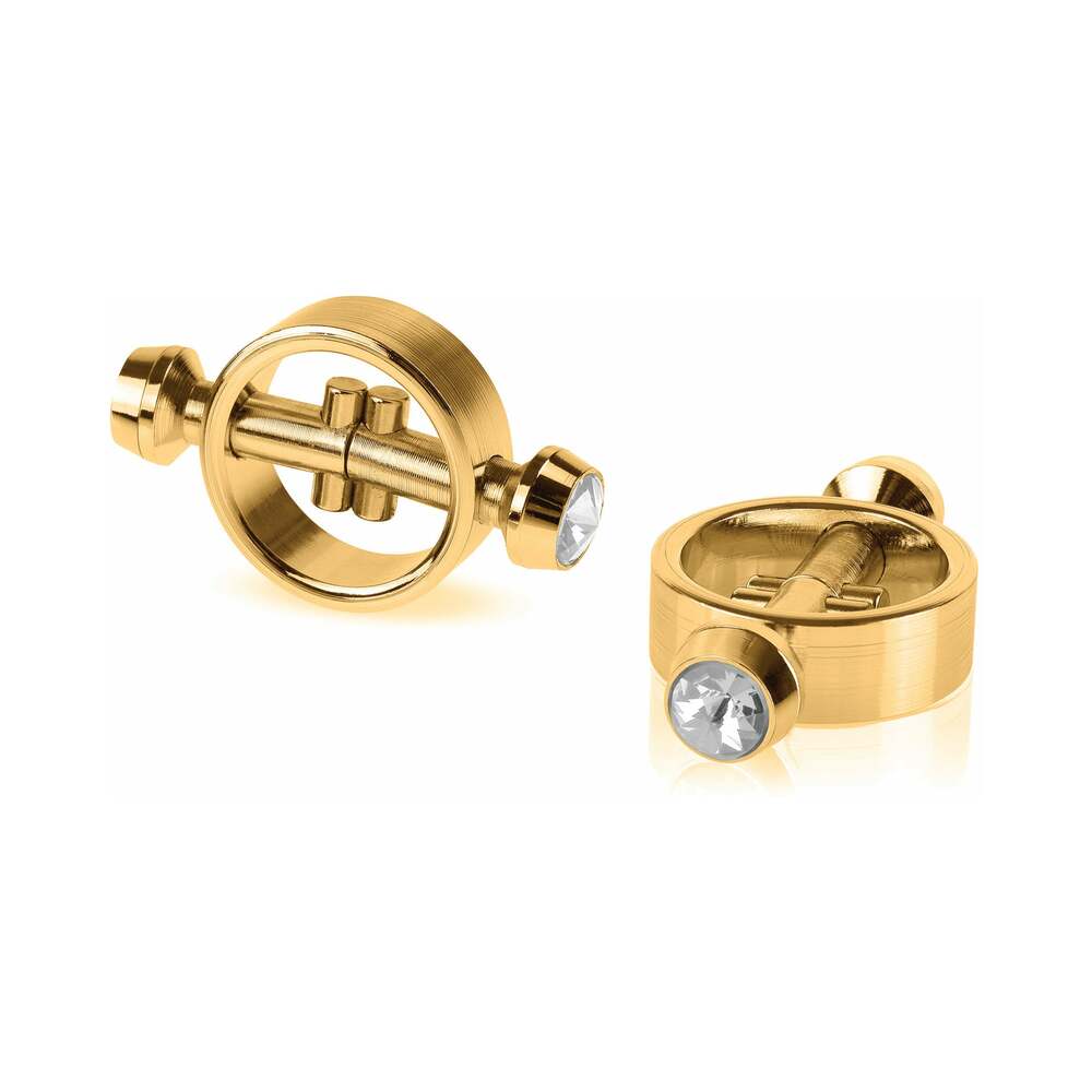 Pipedream Fetish Fantasy Gold Magnetic Nipple Clamps Gold - Fantasies Boutique