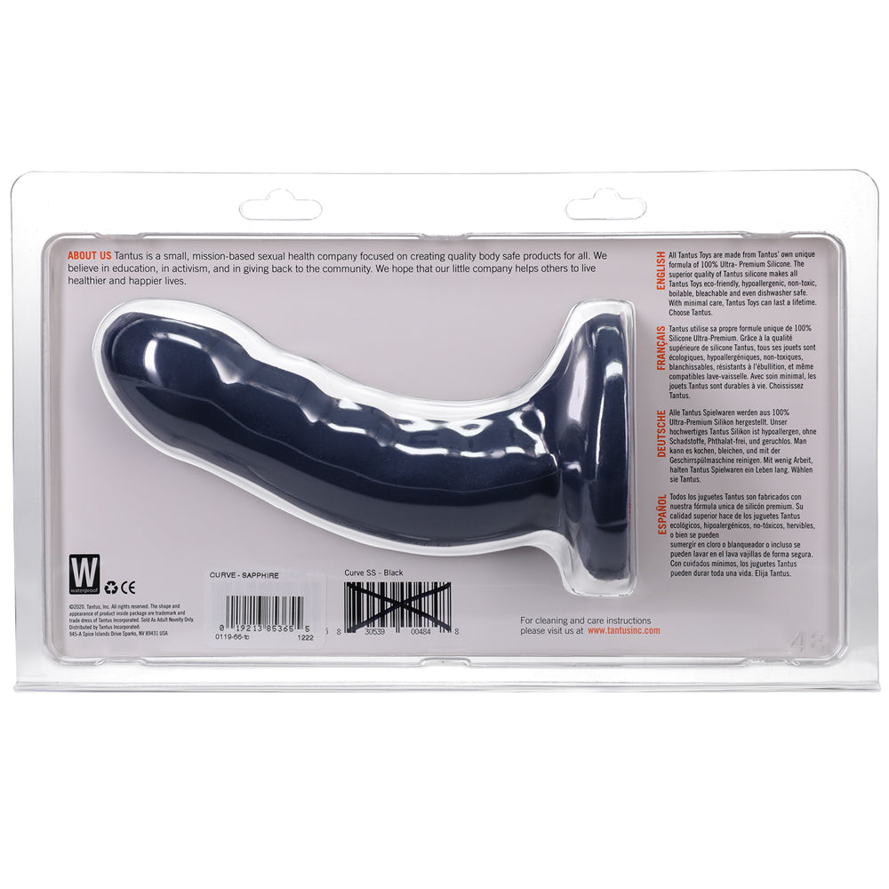 Tantus Curve 6.5 in. Dildo Medium-Firm Sapphire - Fantasies Boutique