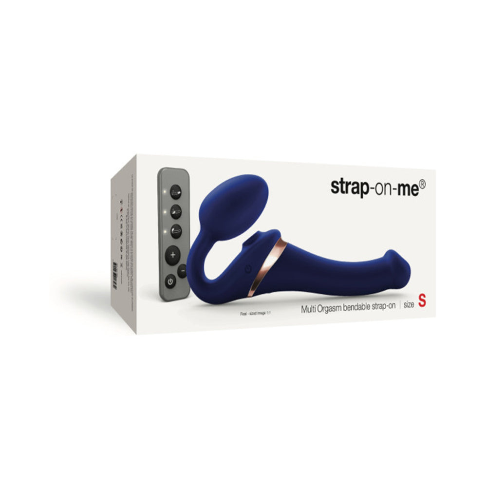 Strap-On-Me Rechargeable Remote-Controlled Multi Orgasm Bendable Strap-On Night Blue S - Fantasies Boutique