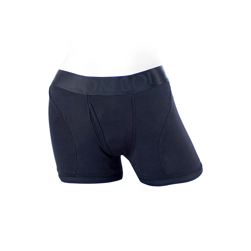 SpareParts Tomboii Rayon Boxer Briefs Harness Black Size XXS - Fantasies Boutique