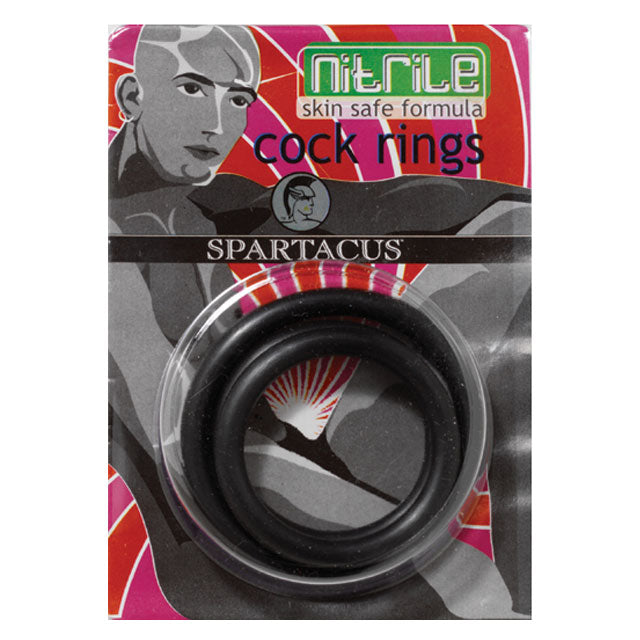 Nitrile Cock Ring Set (Black/3) - Fantasies Boutique