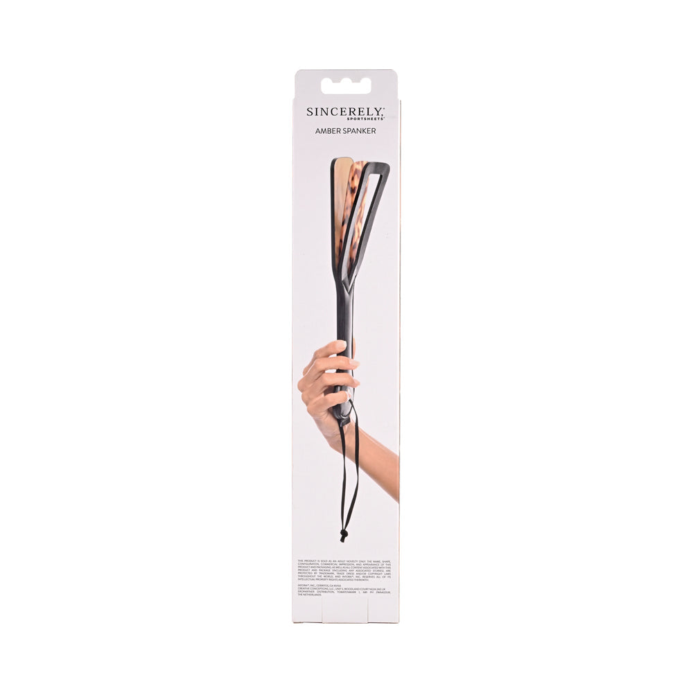 Sincerely, Sportsheets Amber Layered Spanker Tortoiseshell - Fantasies Boutique