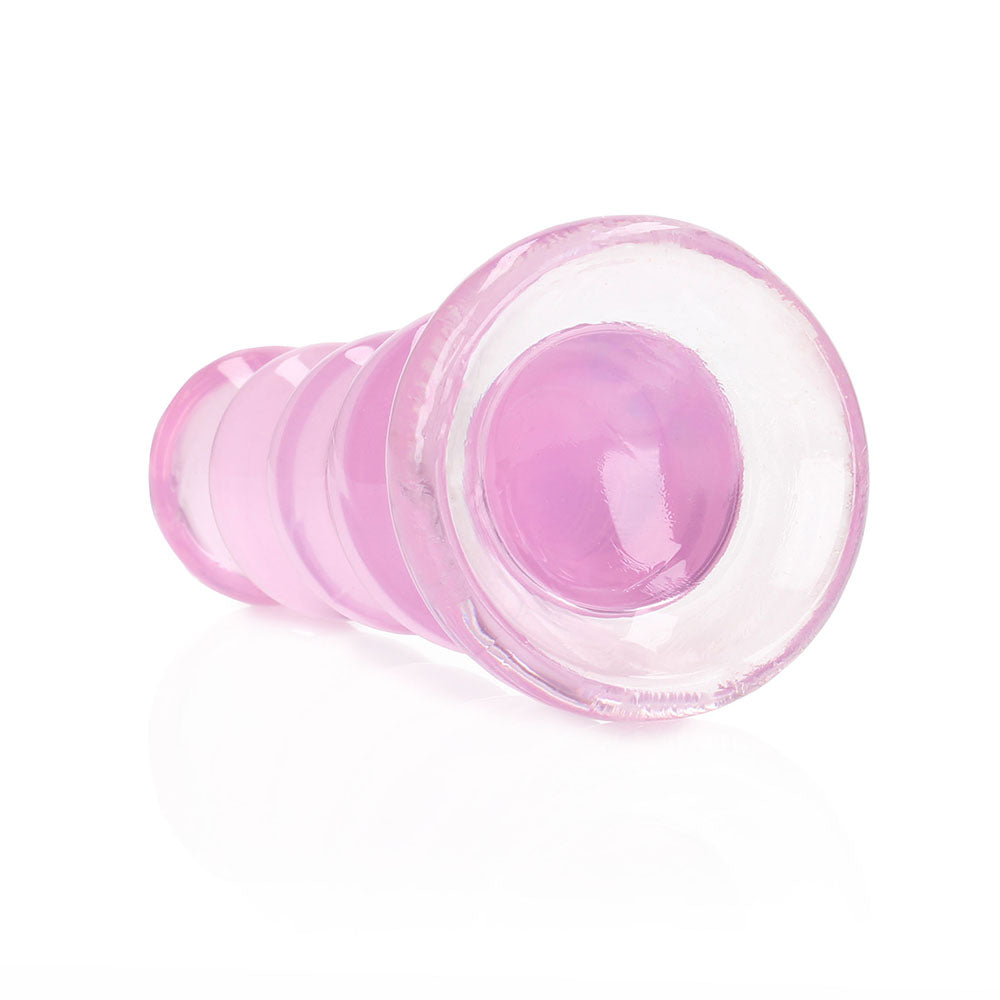 RealRock Crystal Clear Curvy 5.5 in. Dildo/Plug Pink - Fantasies Boutique