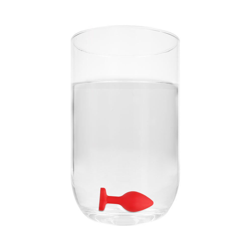 Ouch! Flexible Silicone Diamond Heart Butt Plug Red Large - Fantasies Boutique