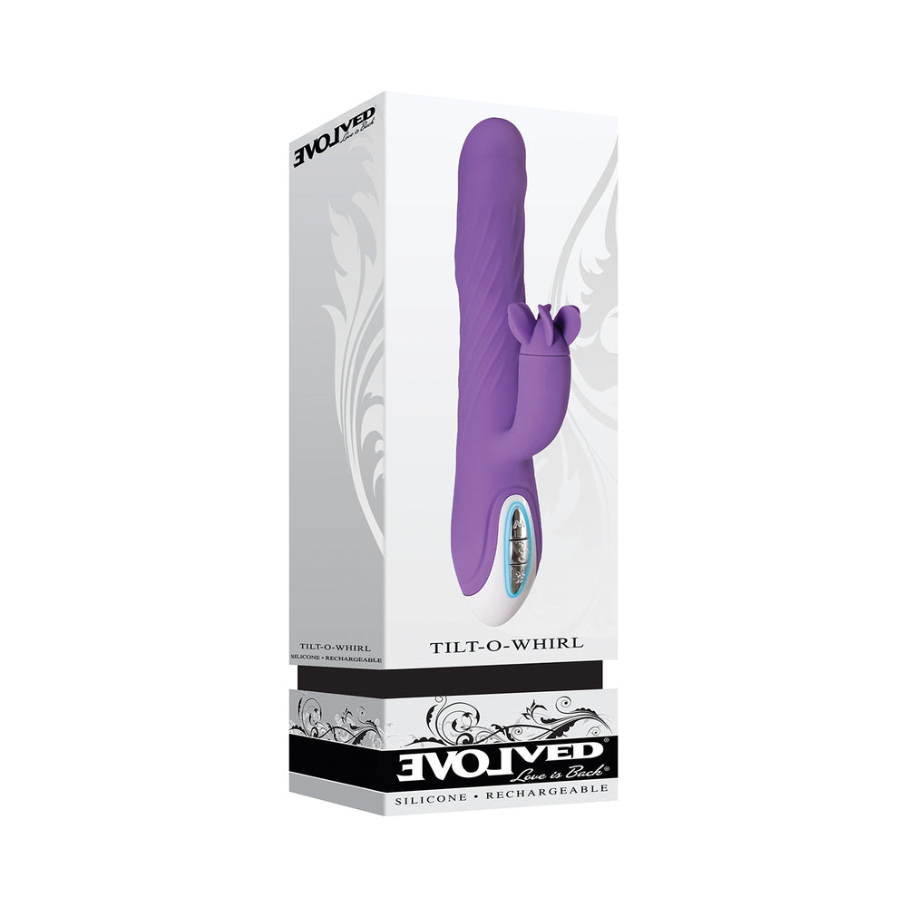 Evolved Tilt-O-Whirl Dual Stimulation Vibrator With Spinning Clit Stimulator Purple - Fantasies Boutique