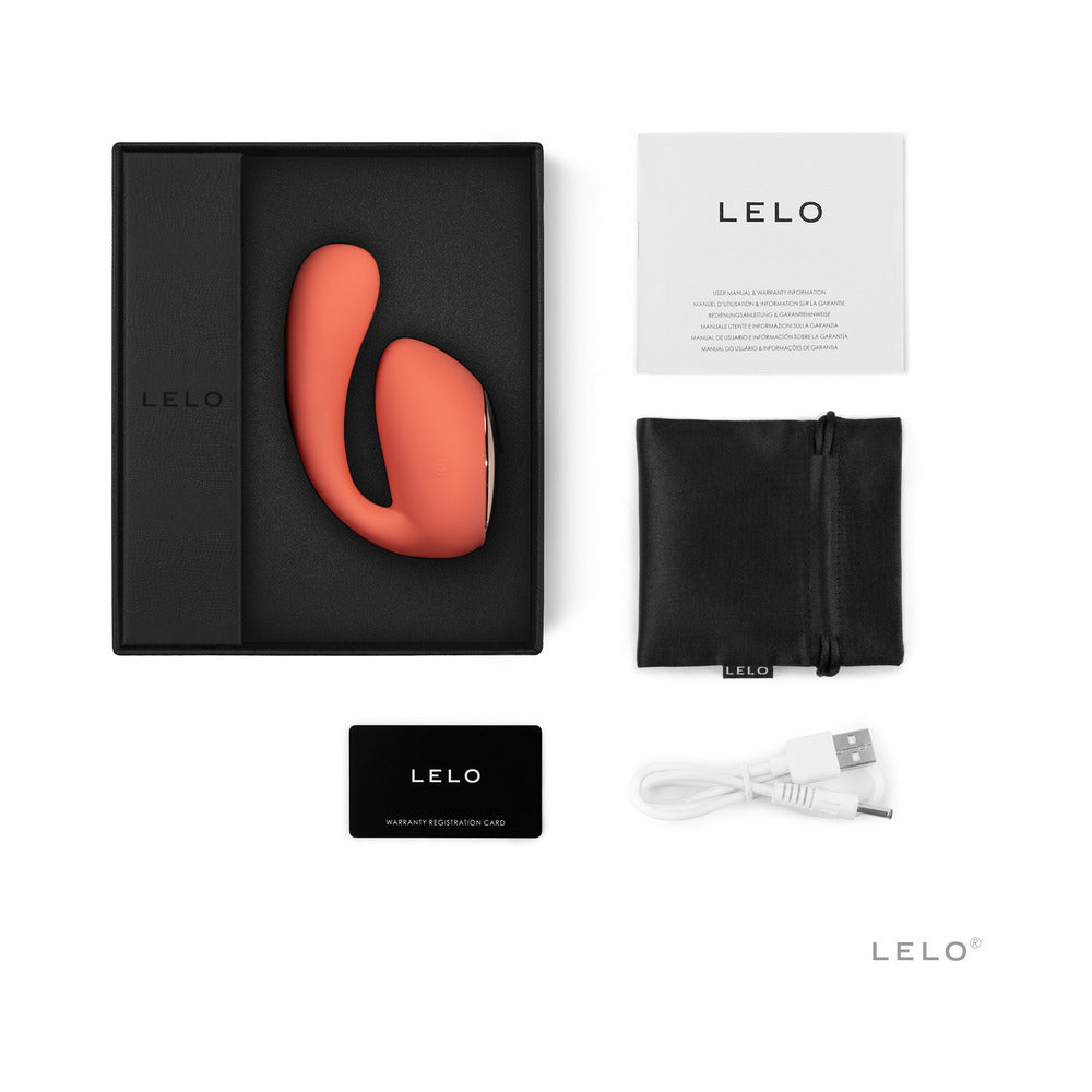 LELO IDA WAVE Rechargeable Dual Stimulator Coral Red - Fantasies Boutique