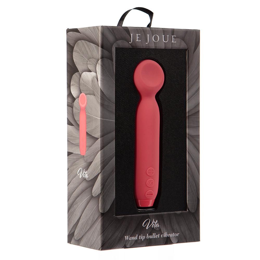 Je Joue Vita Rechargeable Silicone Wand Tip Bullet Vibrator Watermelon Pink - Fantasies Boutique