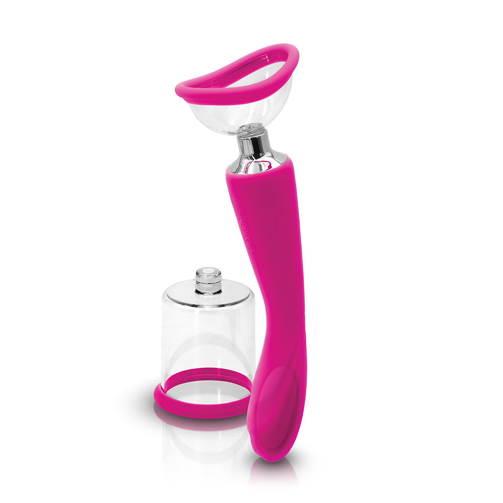 INYA Pump N Vibe Rechargeable Dual-Ended Vibrator & Pump Set Pink - Fantasies Boutique