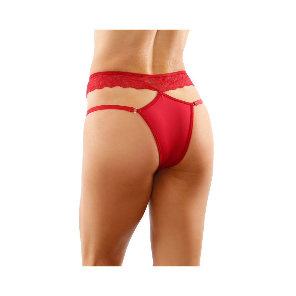 Ren Microfiber Panty With Double-Strap Waistband Red S/M - Fantasies Boutique