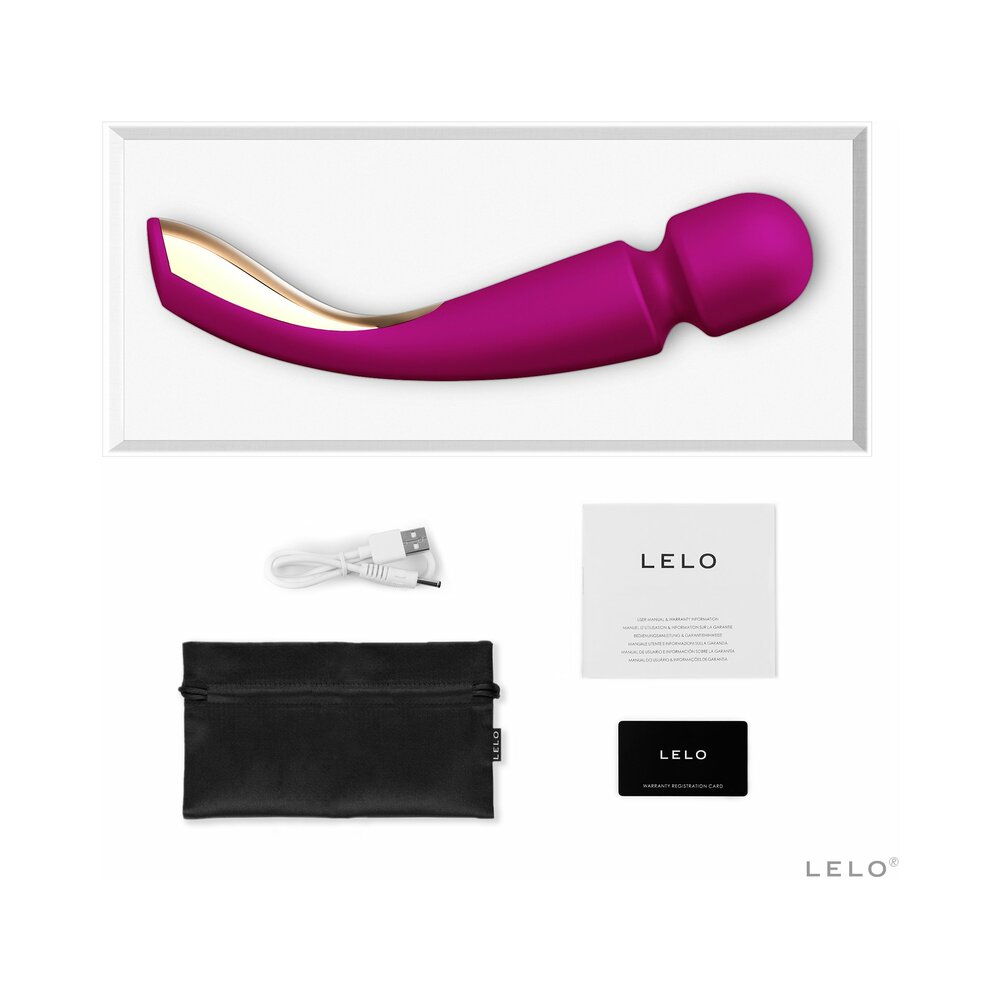 LELO SMART WAND 2 Large Rechargeable Wand Vibrator Deep Rose - Fantasies Boutique