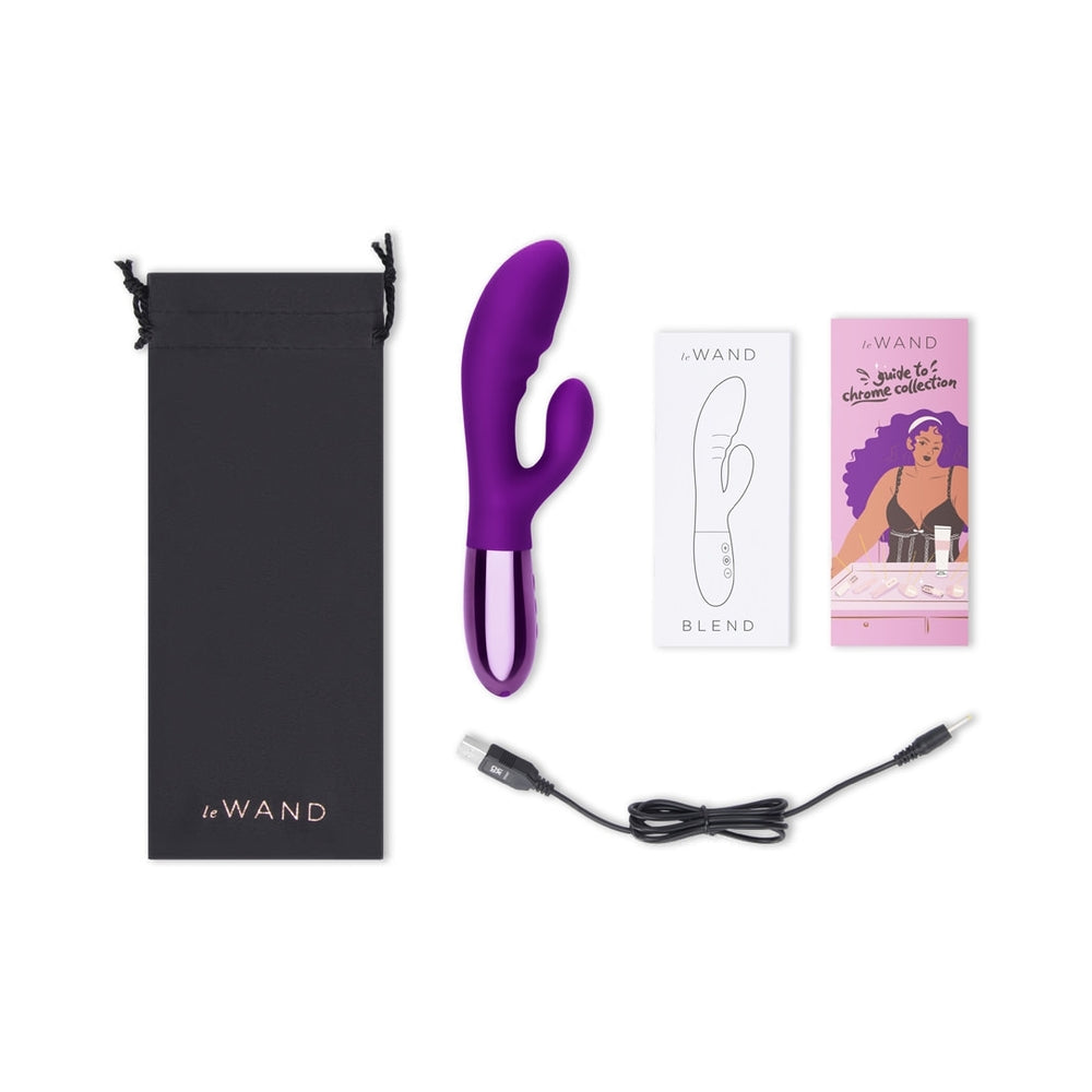 Le Wand Blend Rechargeable Double-Motor Silicone Rabbit Vibrator Dark Cherry - Fantasies Boutique